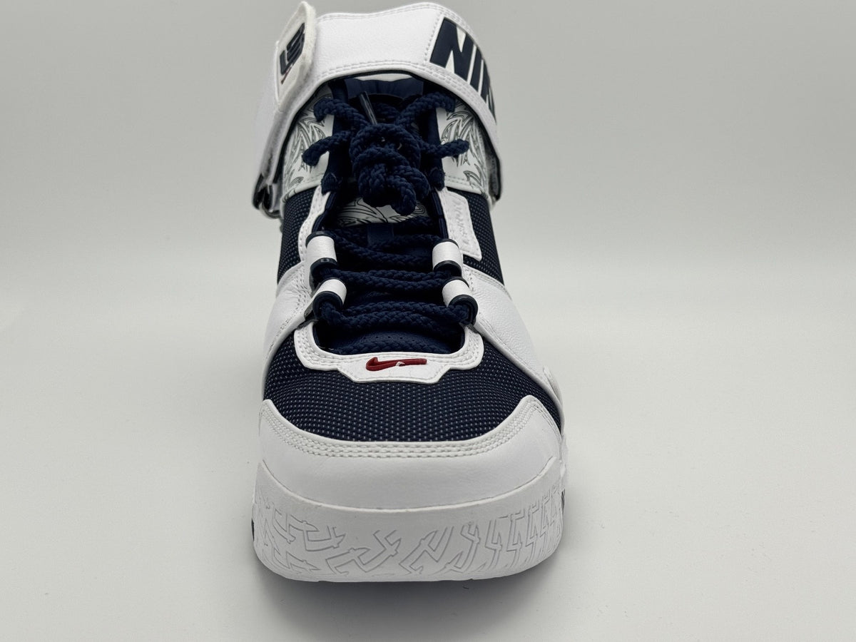 Nike Zoom LeBron 2 Retro 2022 Men's Sneakers – USA White/Midnight Navy (Size 7)