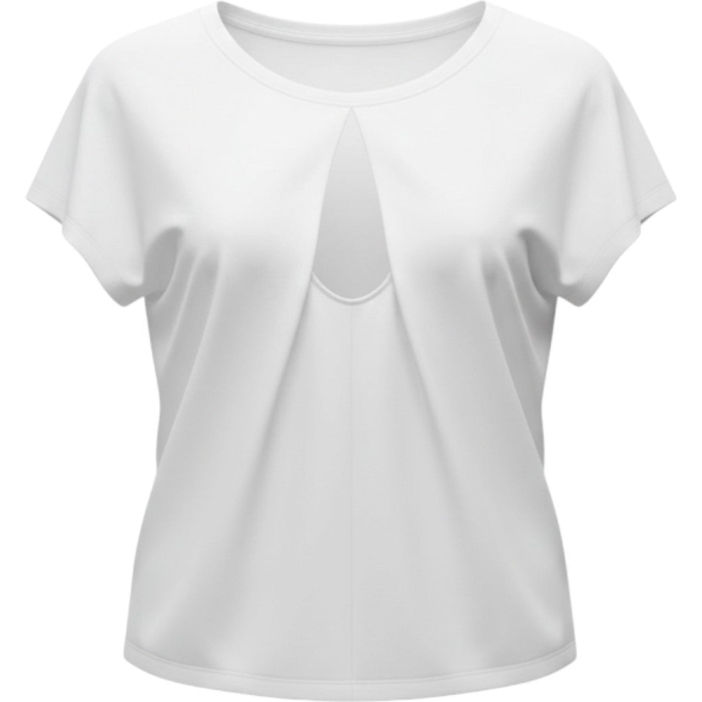 Zella All Day White Short Sleeve Keyhole Cutout Activewear Top Medium NWT