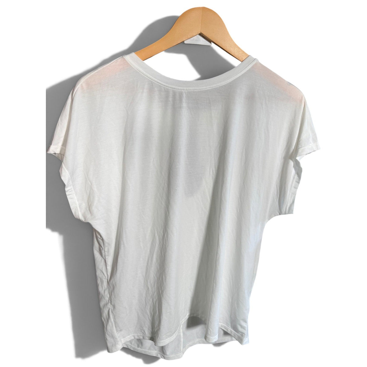 Zella All Day White Short Sleeve Keyhole Cutout Activewear Top Medium NWT