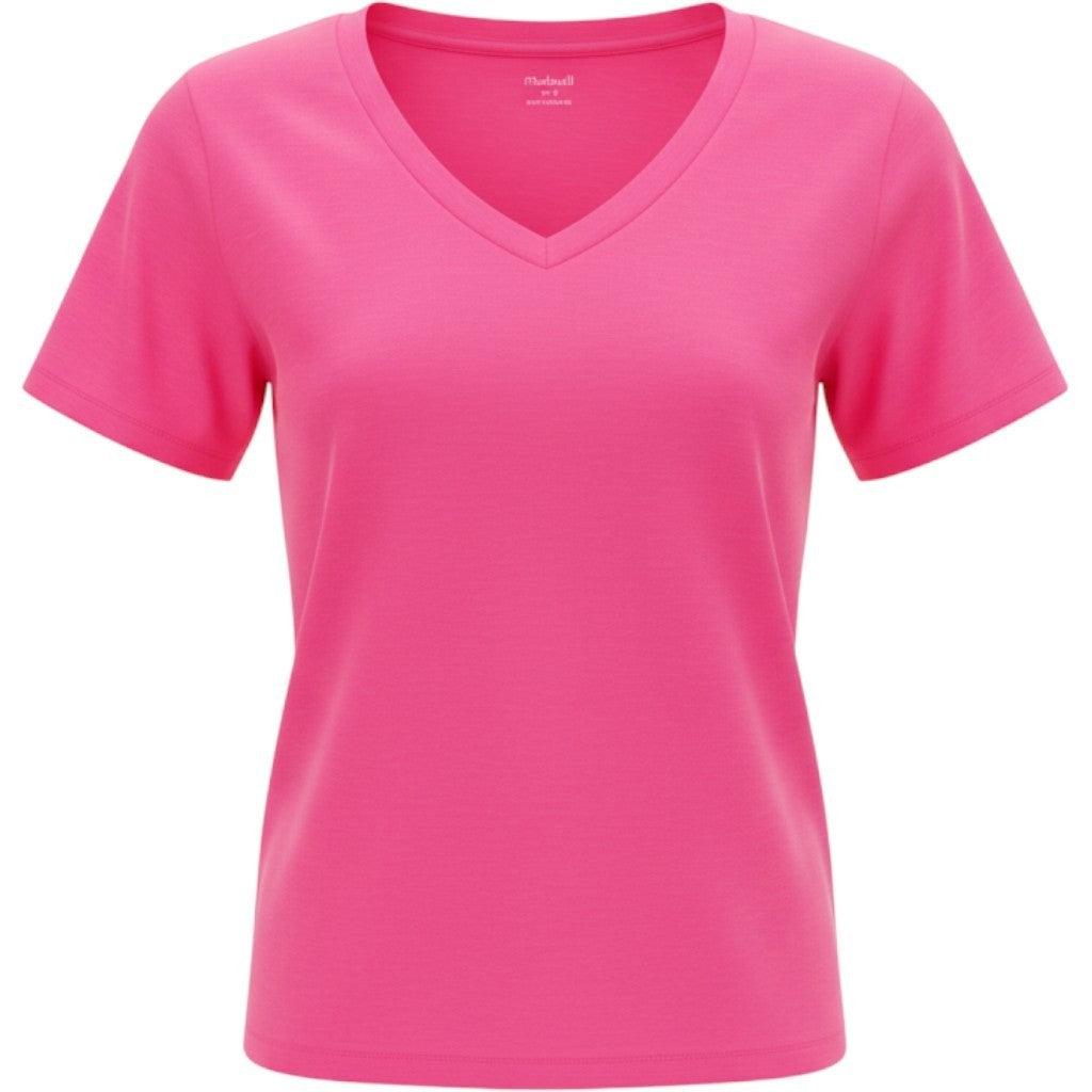 Madewell Womens Whisper Cotton V-Neck Short Sleeve T-Shirt Pink Size S Slub Tee