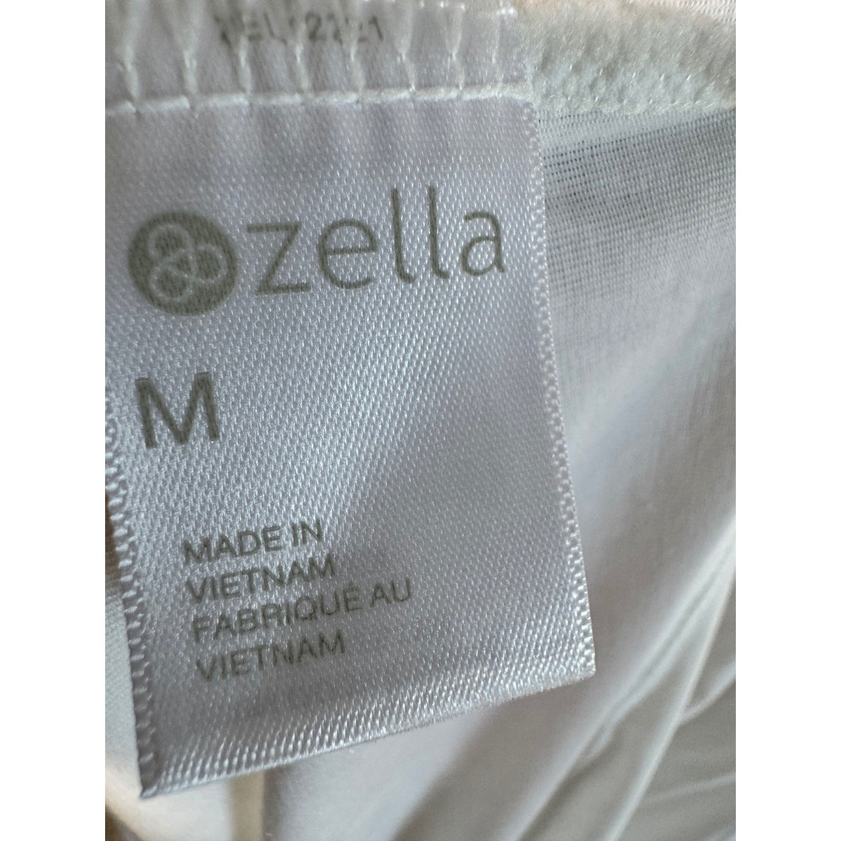 Zella All Day White Short Sleeve Keyhole Cutout Activewear Top Medium NWT