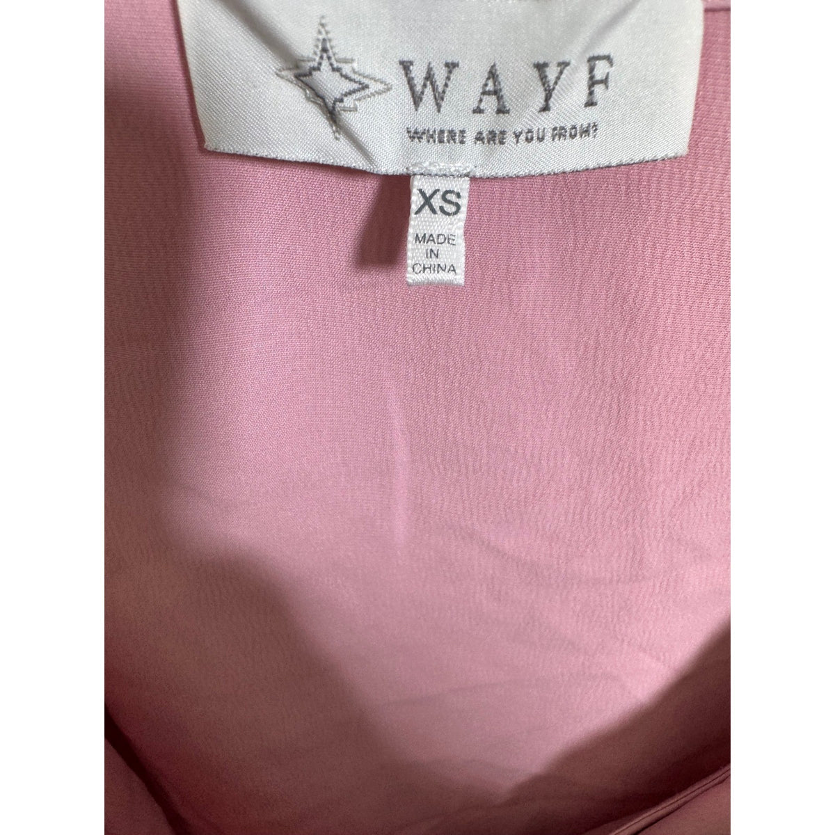 WAYF Womens Pink Puff Sleeve Tie Front Wrap Top Blouse XS