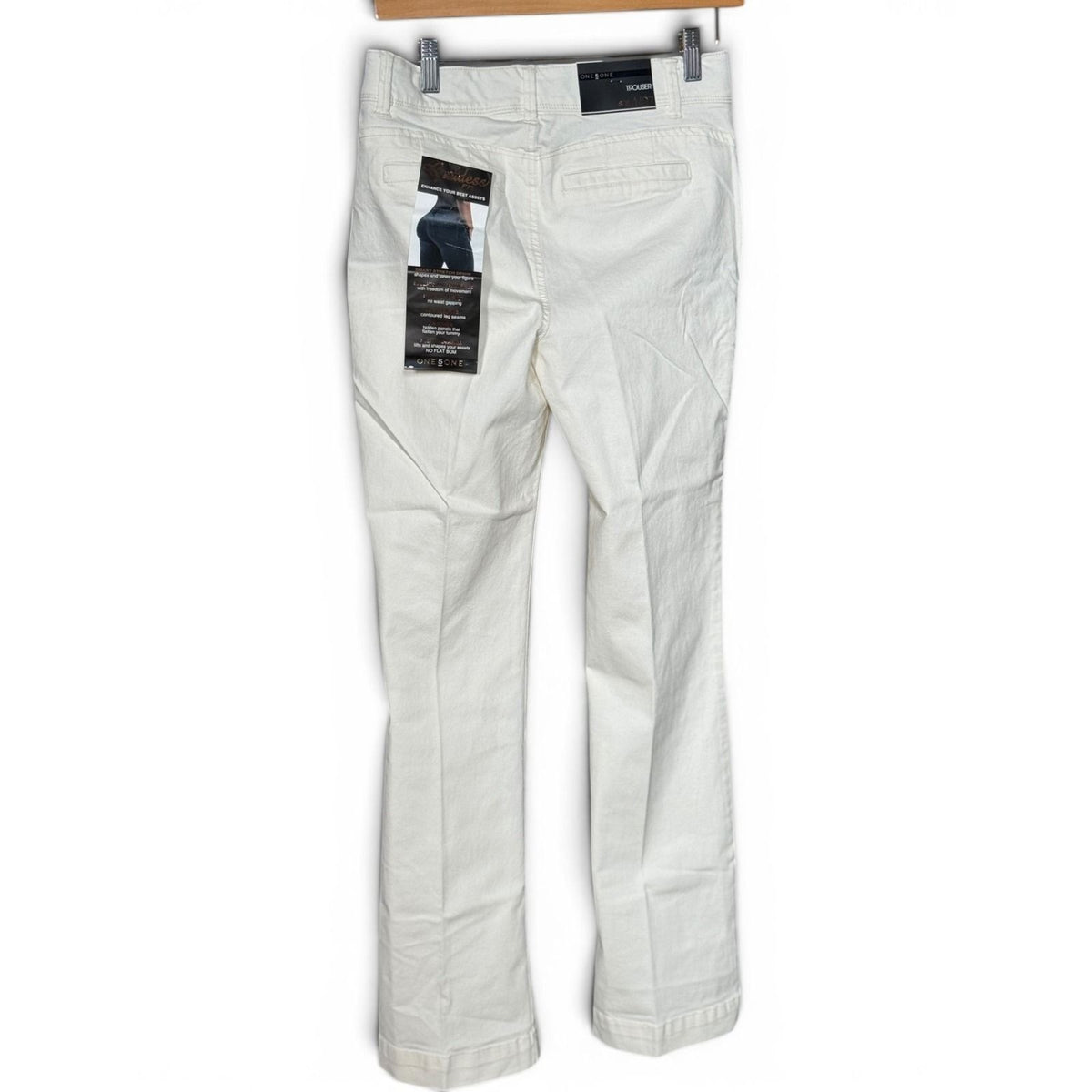 One5One Women White Mid Rise Trouser Jeans Long MV22427Z