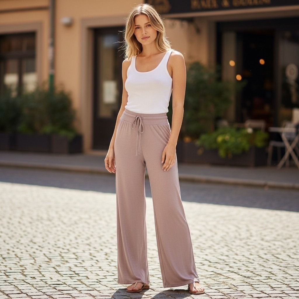 Womens High Waisted Ruched Flare Pants Mauve Shimmer Metallic Bell Bottoms