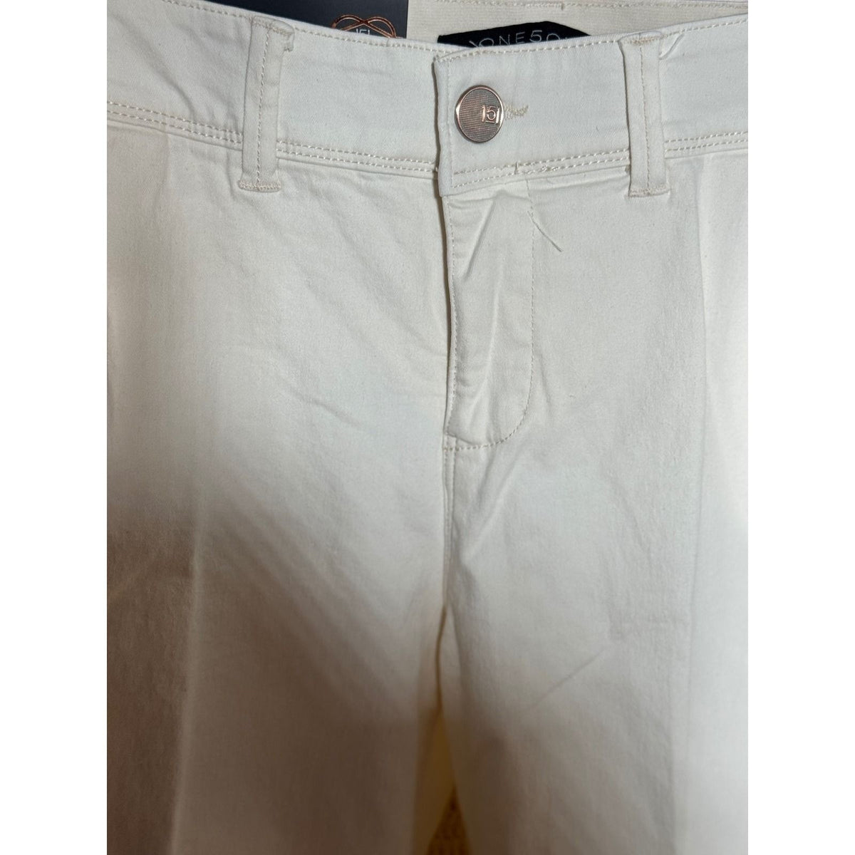 One5One Women White Mid Rise Trouser Jeans Long MV22427Z