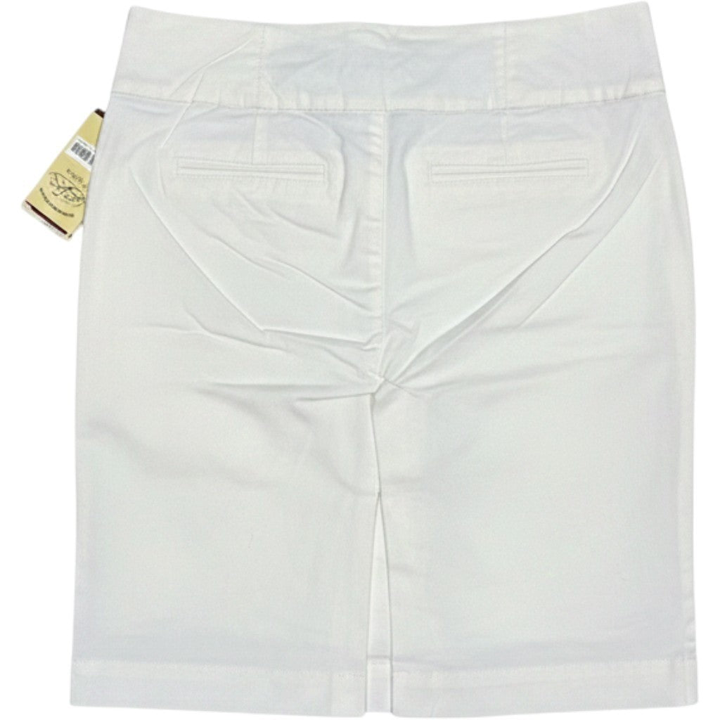 One 5 One Womens White Bermuda Shorts High Rise Triple Button Cotton Twill 10