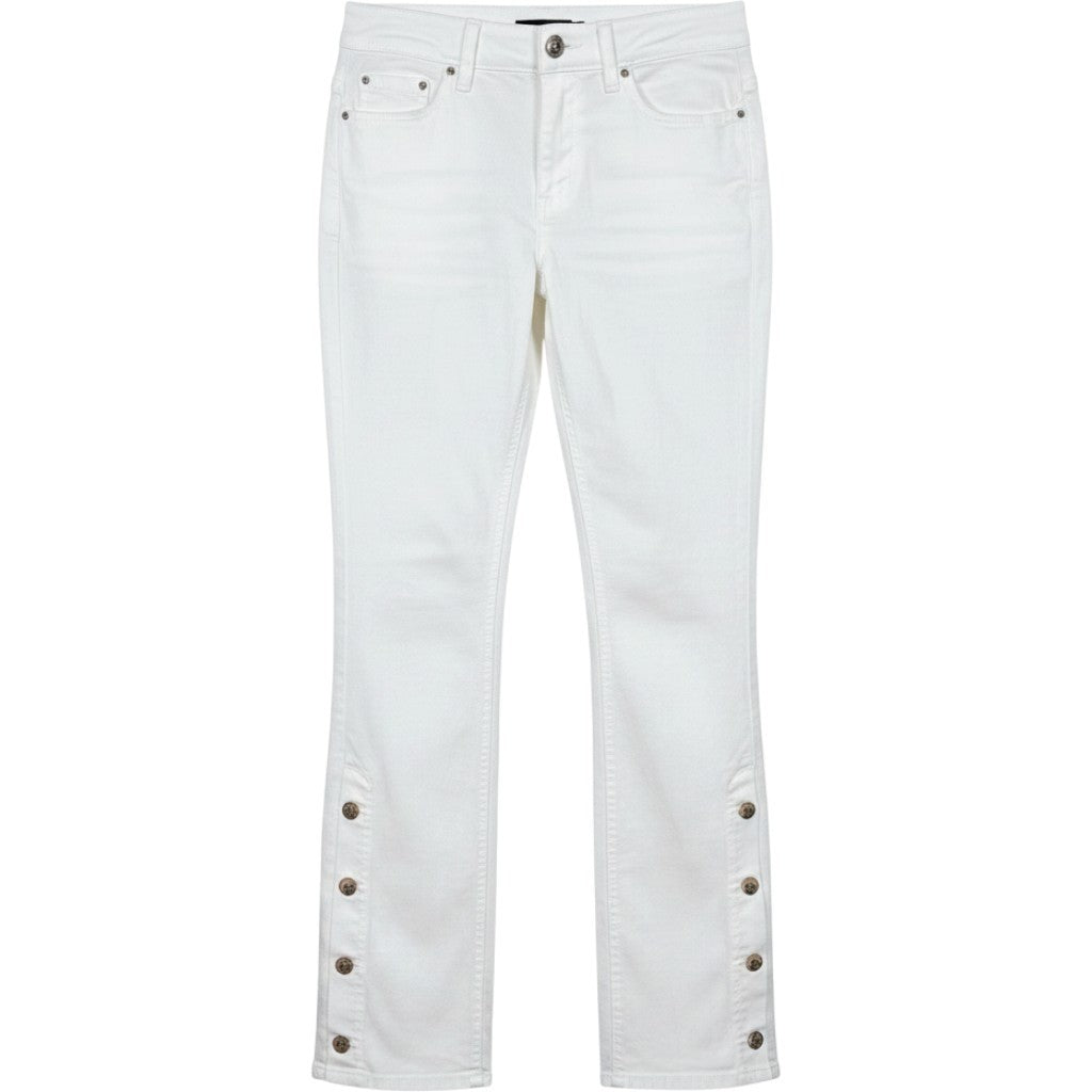 151 Womens White Mid Rise Bootcut Jeans Side Button Detail MV20836Z New 16W
