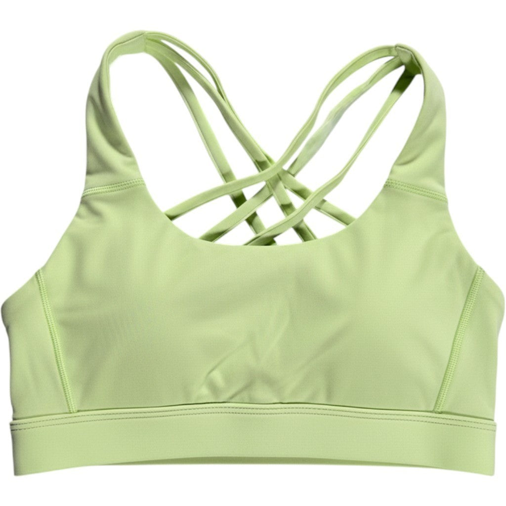 GB Women Strappy Lattice Back Sports Bra Light Green Size XS T24723NP Activewear