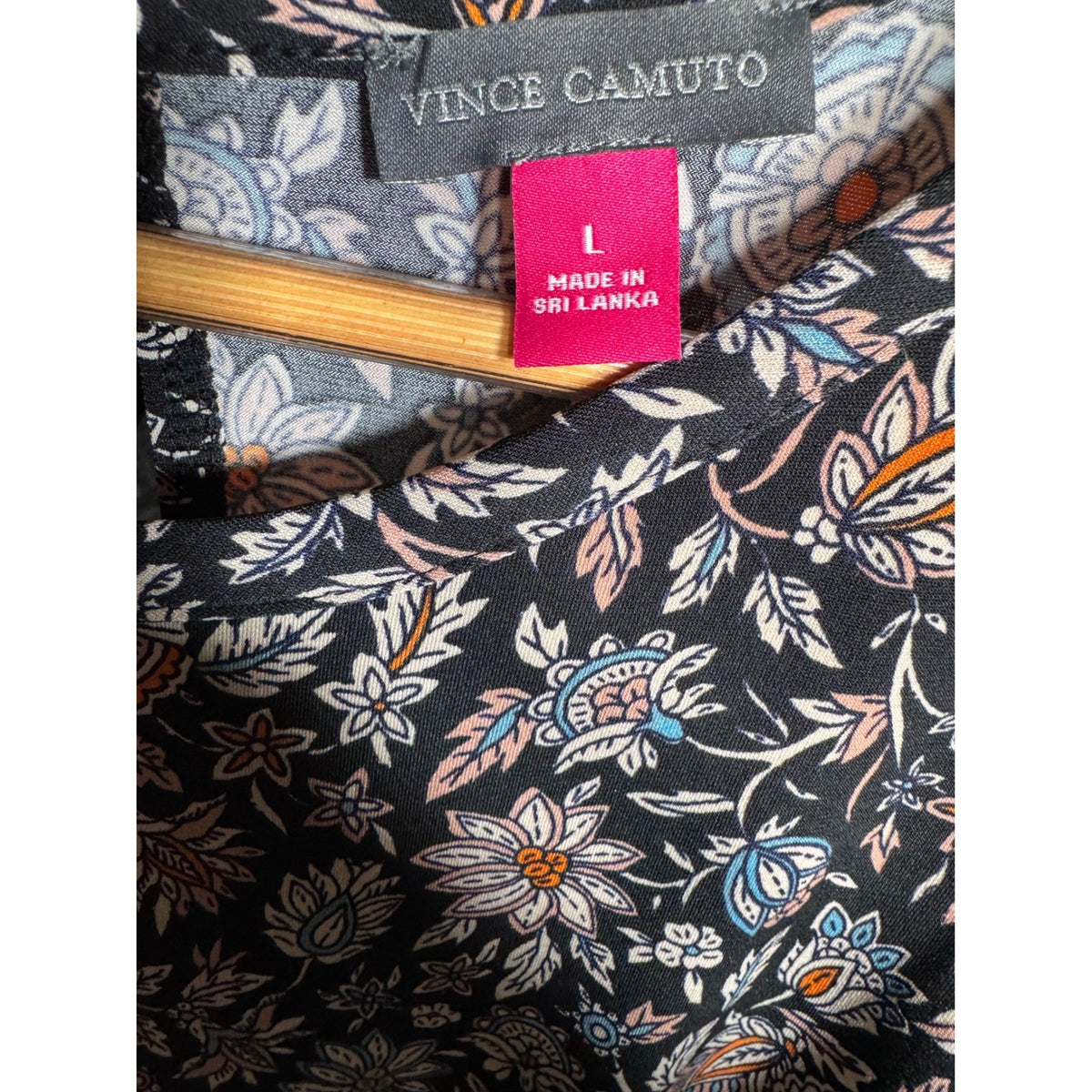 Vince Camuto Easy Breezy Floral Maxi Dress Rich Black Sleeveless 91325726 L