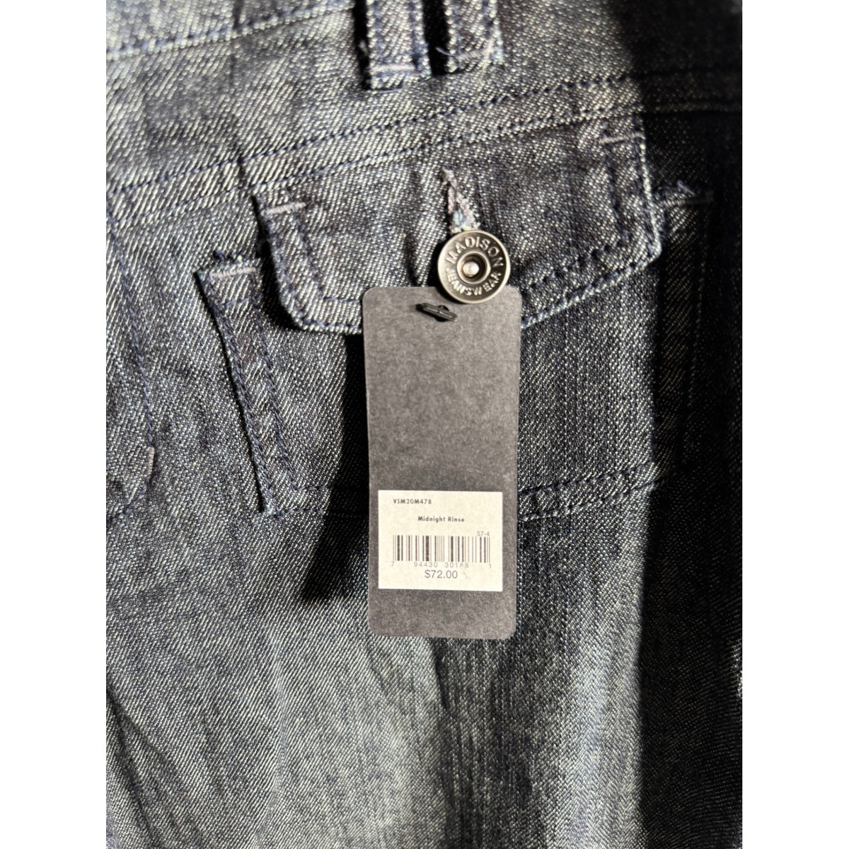 Madison Jeanswear Midnight Rinse Wide Leg Denim Trousers Blue Size 16 VSM20M478