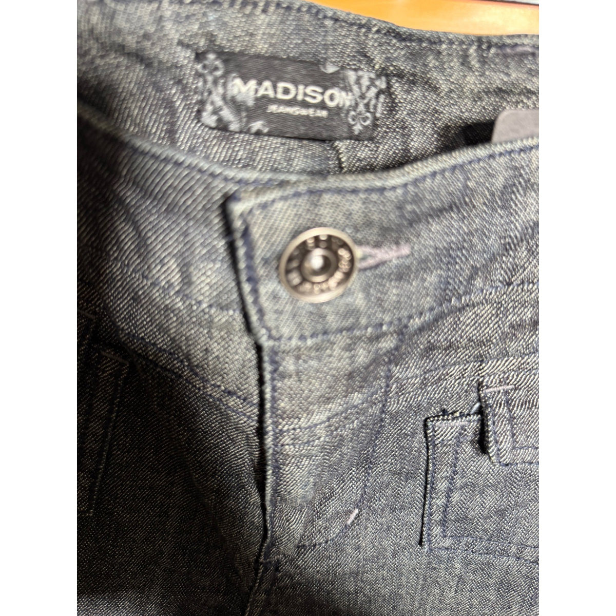 Madison Jeanswear Midnight Rinse Wide Leg Denim Trousers Blue Size 16 VSM20M478