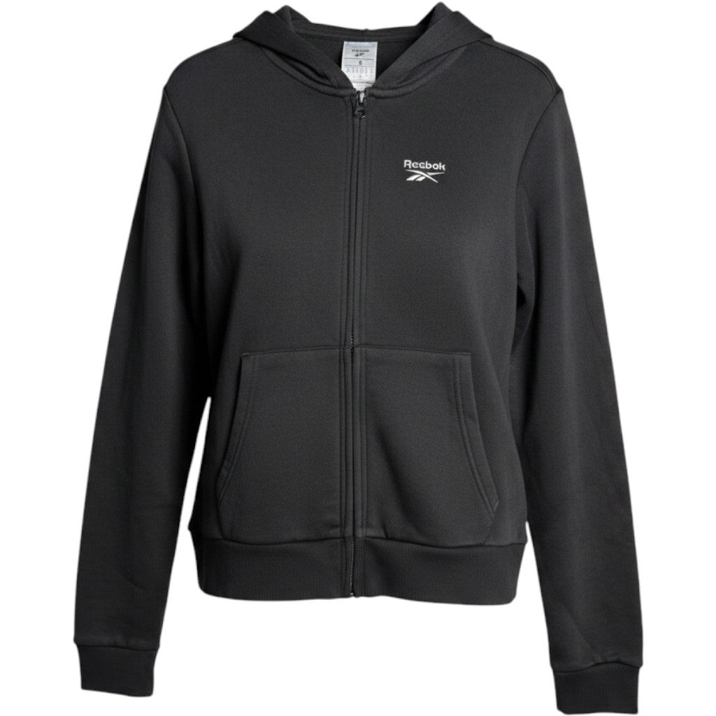 Reebok Identity SL Fleece FZ Women Black Full Zip Hoodie Sweatshirt 100202902 S