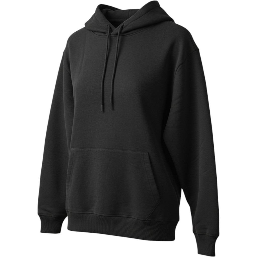 Premium 100% Cotton Black Pullover Hoodie Mens Heavyweight Sweatshirt RN 156068