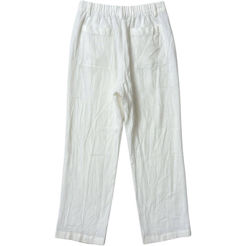 Vince Camuto Fresh Tropics Linen Blend Pants Ultra White 91225309 Womens 6