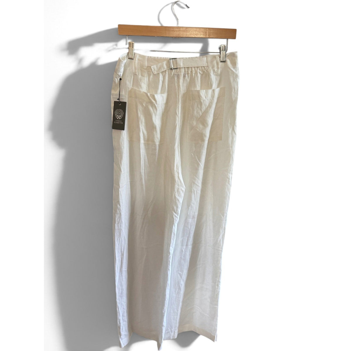 Vince Camuto Fresh Tropics Linen Blend Pants Ultra White 91225309 Womens 6