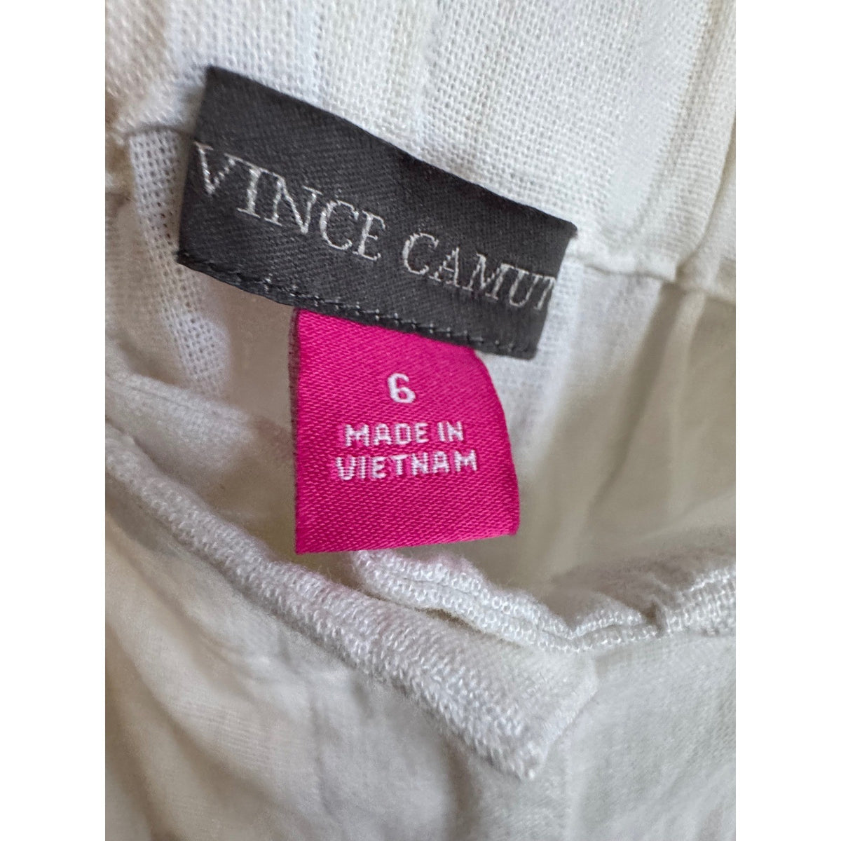 Vince Camuto Fresh Tropics Linen Blend Pants Ultra White 91225309 Womens 6