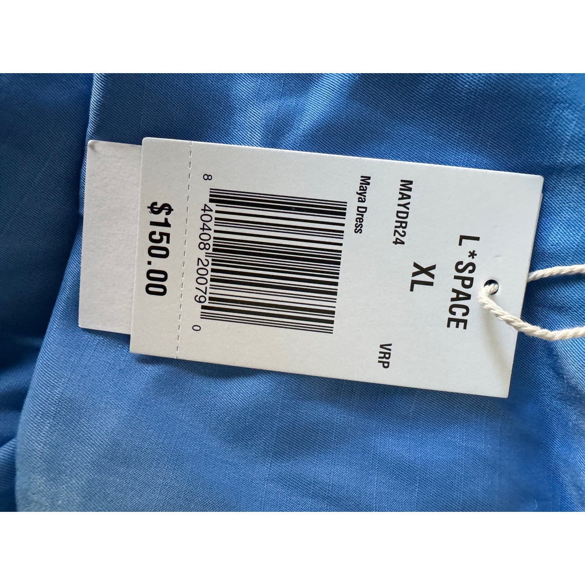 L*Space Maya Dress XL Blue Halter Neck Maxi Bead Detail MAYDR24 NEW