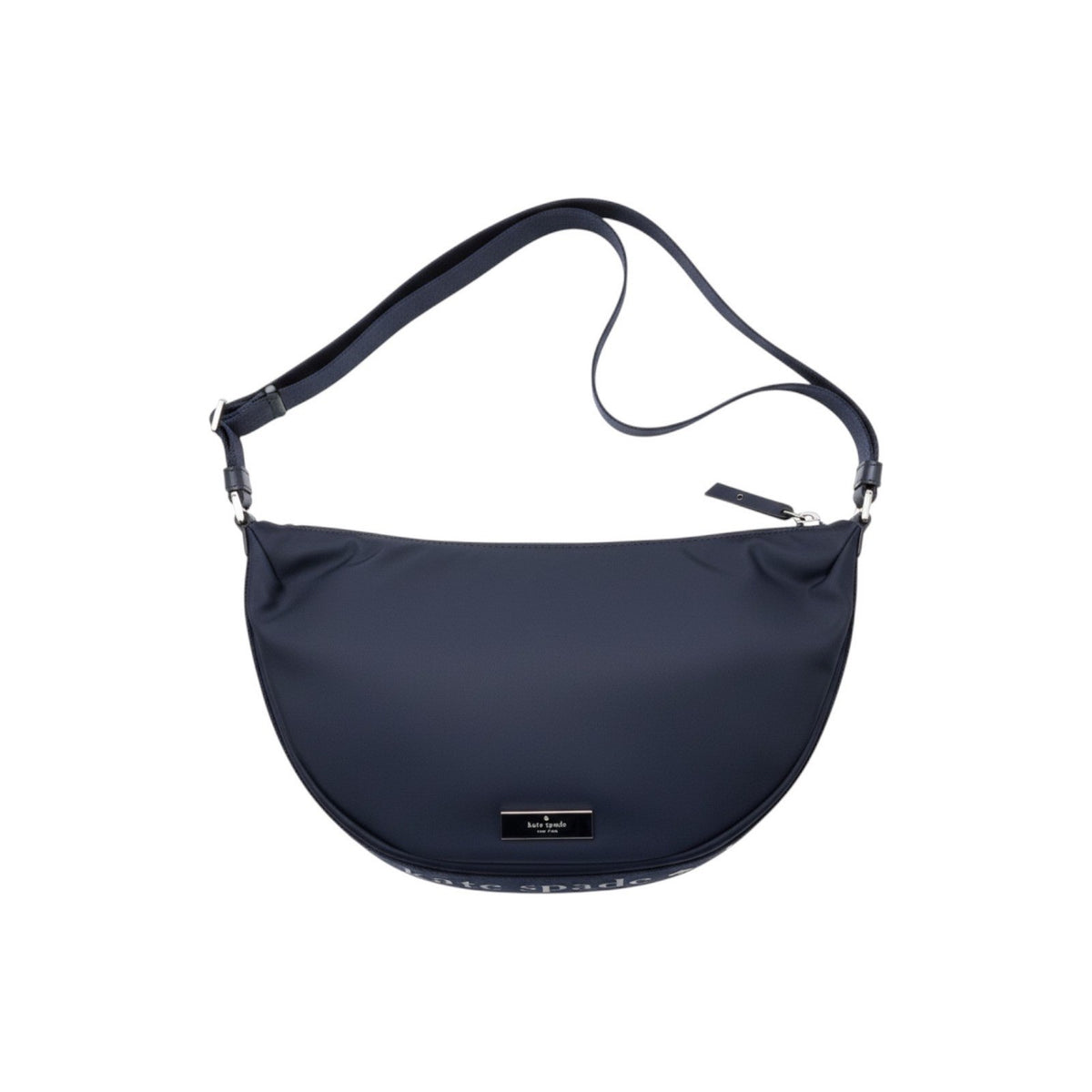 Kate Spade New York KL966 Chelsea Nylon Crescent Crossbody Bag Navy Blue Logo