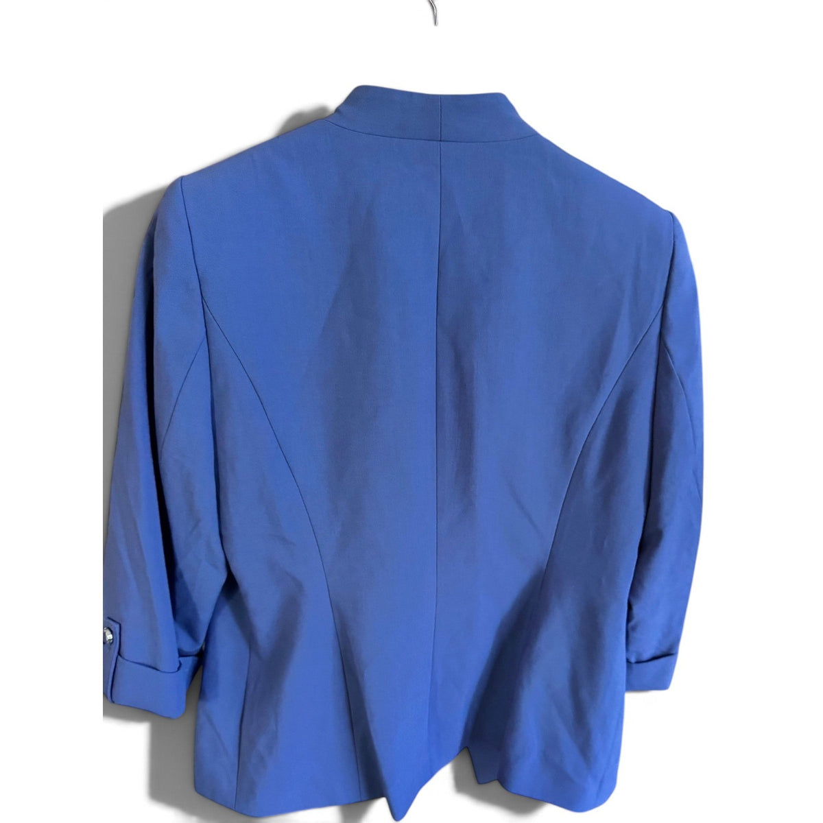 Calvin Klein Women Blue Open Front 3/4 Sleeve Petite Blazer Suit Jacket