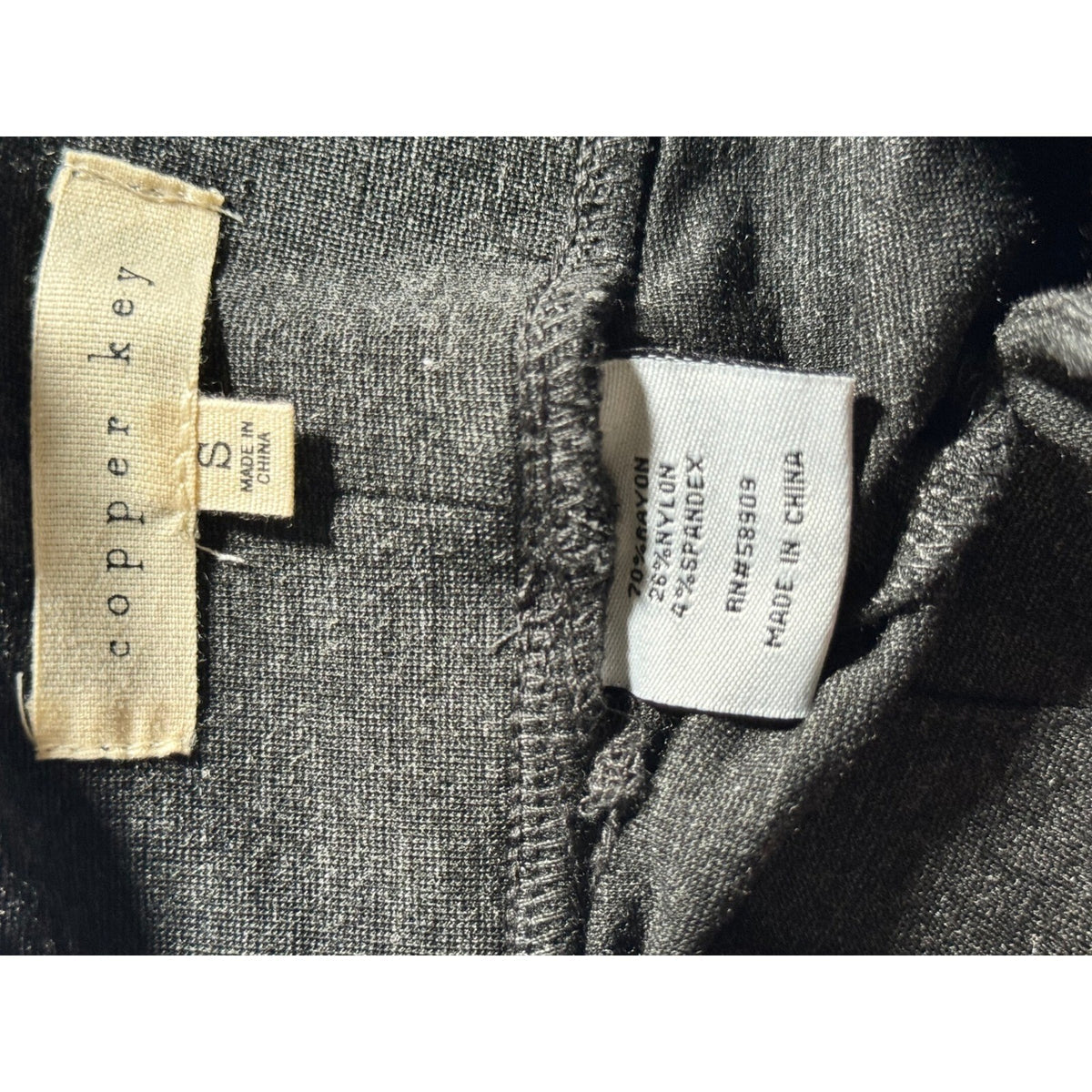Copper Key Womens High Waisted Heathered Gray Leggings Stretch Pants Small NWT