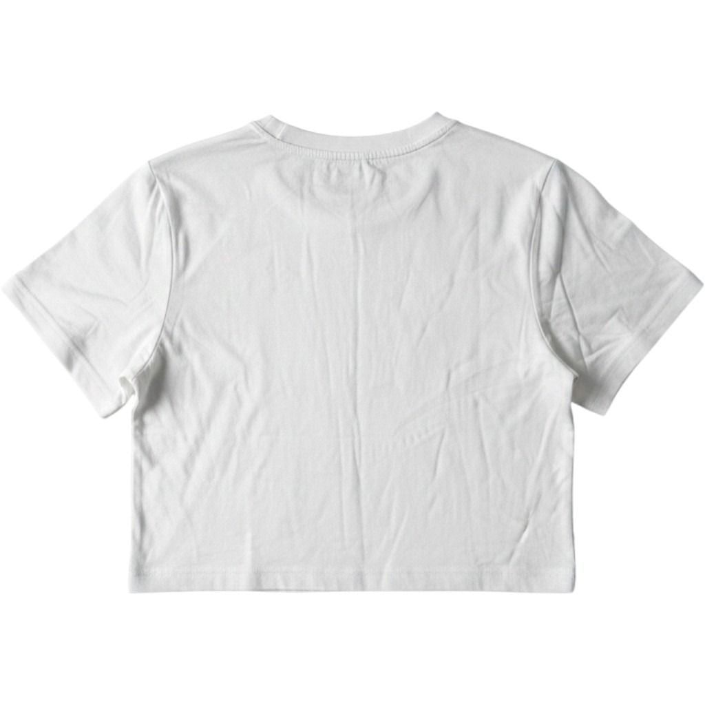 Reebok Women White Cropped Basketball Graphic Tee Star Number 5 RVW261TE02008 M