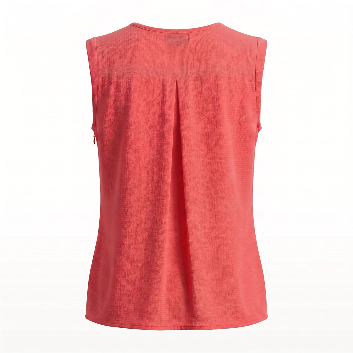 Vince Camuto MSRP $69-Womens Coral Pink Pintuck Pleat Sleeveless V-Neck Blouse M