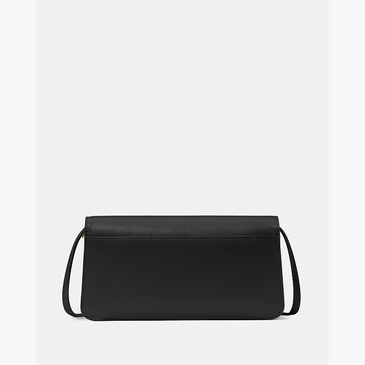 Kate Spade Staci Crossbody Bag Black Pebbled Leather Gold Chain KO455