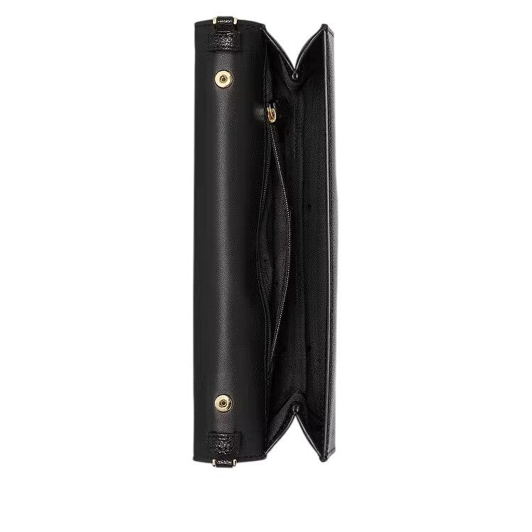 Kate Spade Staci Crossbody Bag Black Pebbled Leather Gold Chain KO455