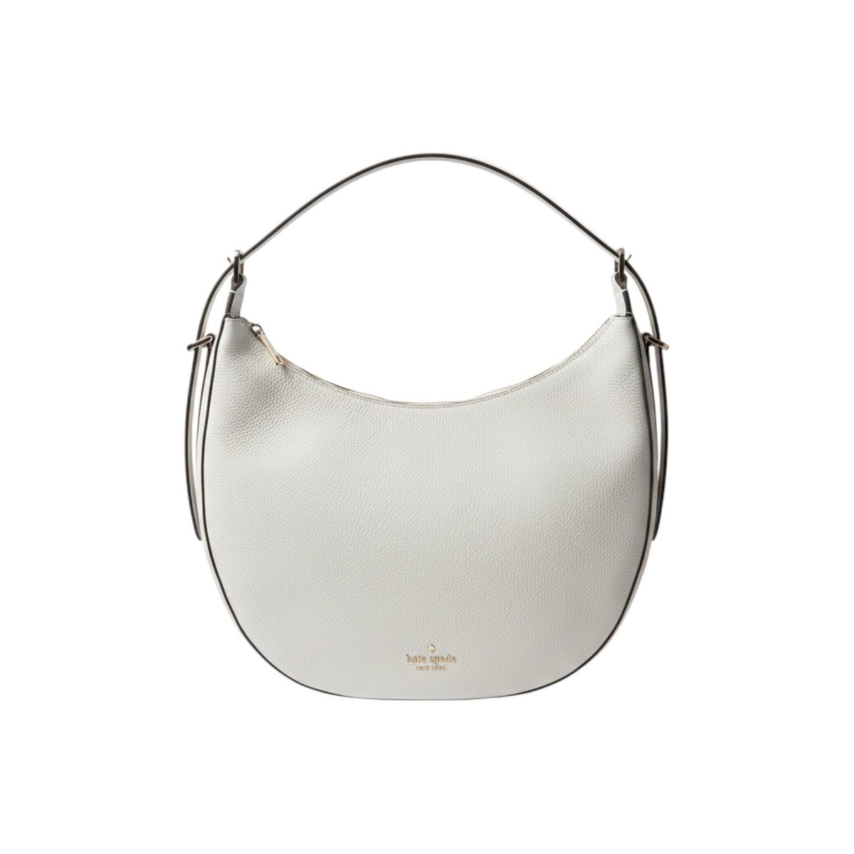 Kate Spade KM686 Pebbled Leather Crescent Hobo Shoulder Bag White