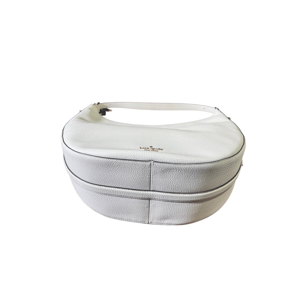 Kate Spade KM686 Pebbled Leather Crescent Hobo Shoulder Bag White