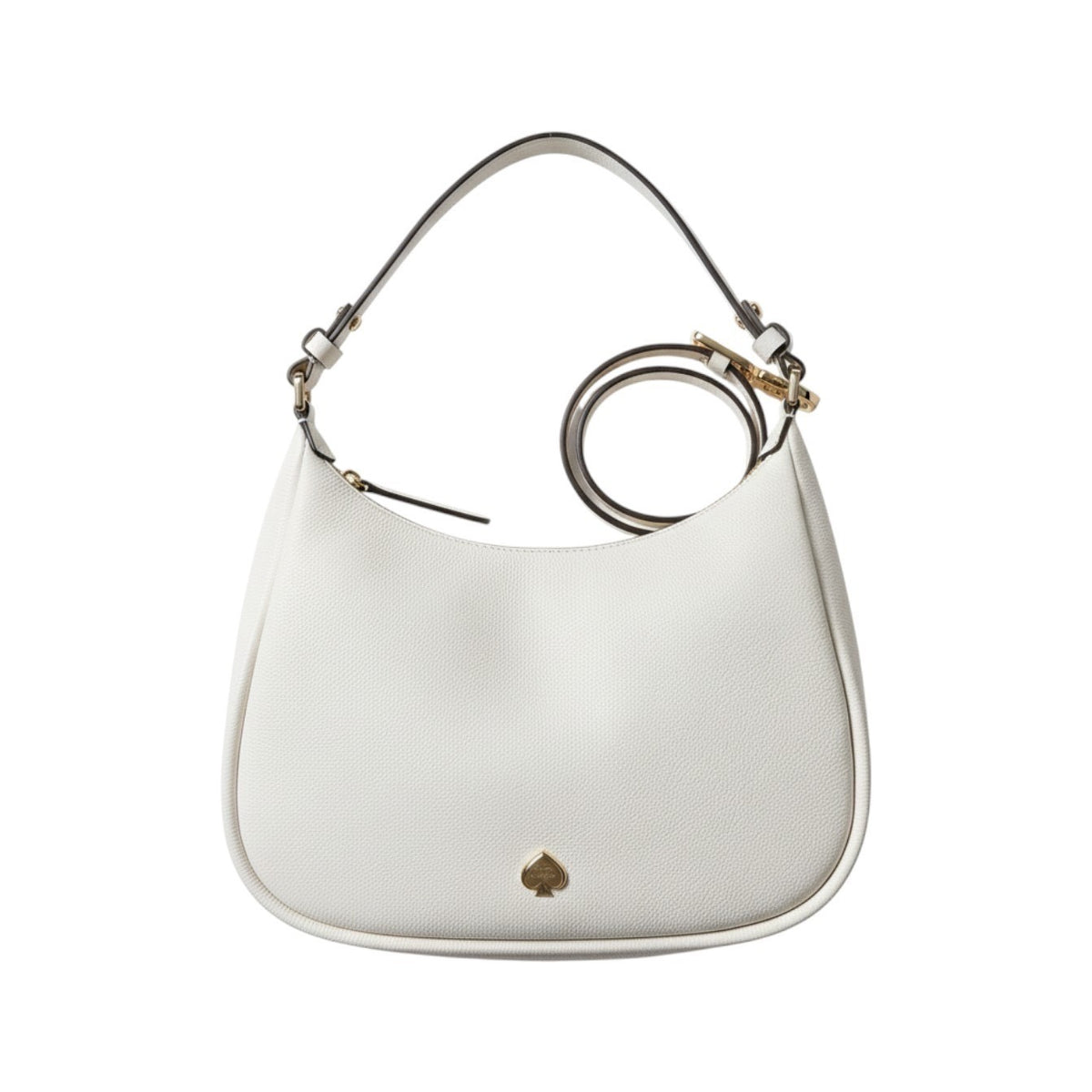 Kate Spade KK055 Parchment White Pebbled Leather Shoulder Bag Crossbody Hobo
