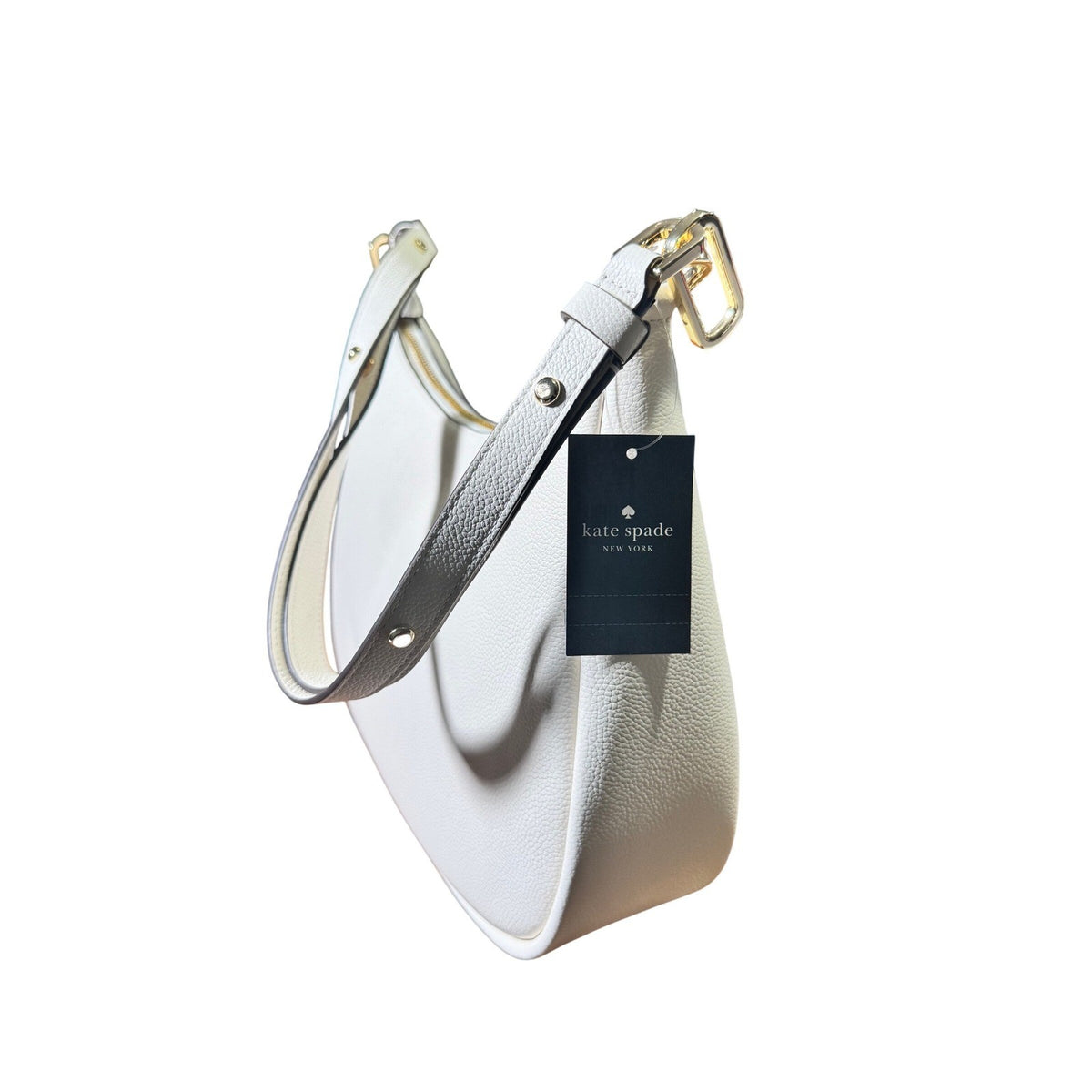 Kate Spade KK055 Parchment White Pebbled Leather Shoulder Bag Crossbody Hobo