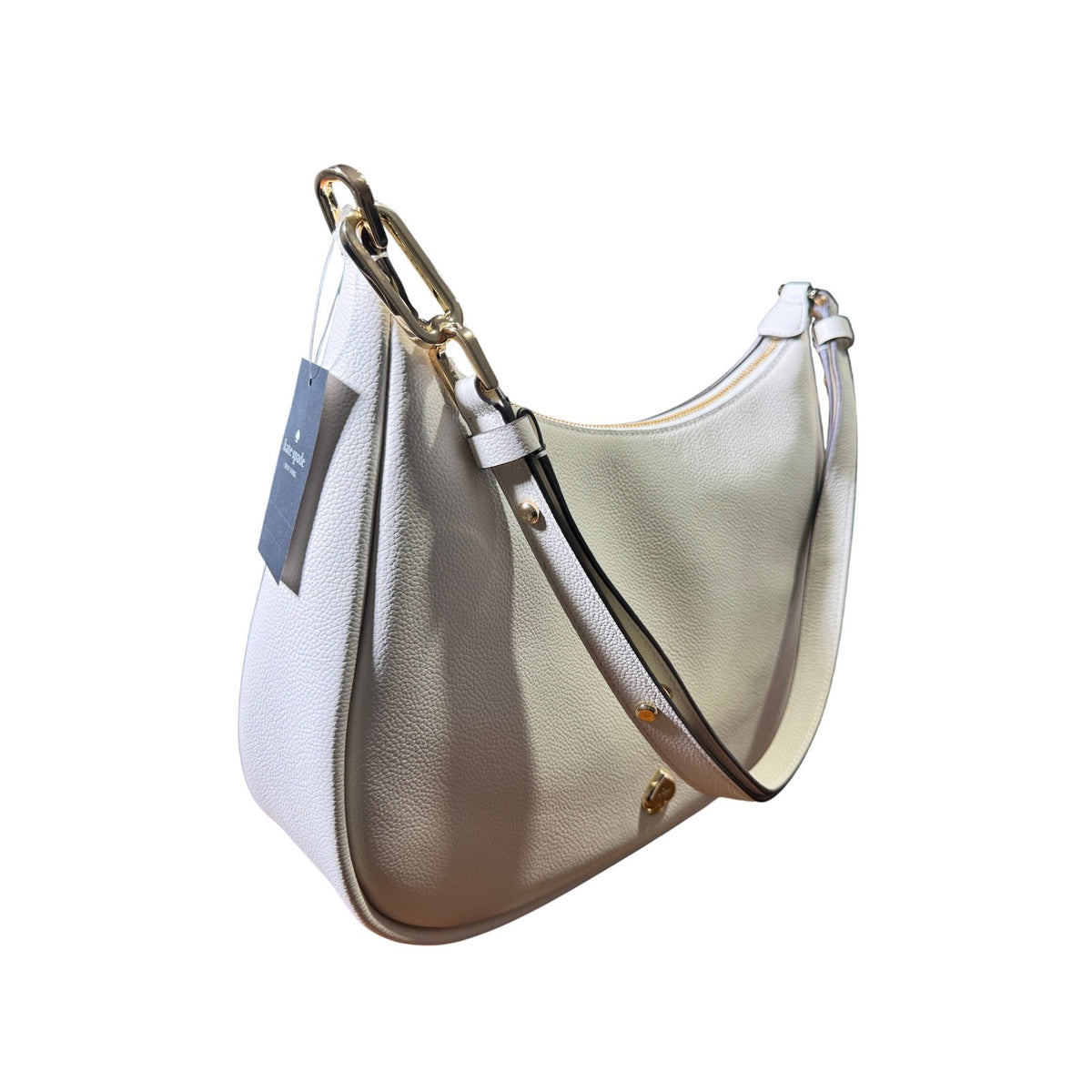 Kate Spade KK055 Parchment White Pebbled Leather Shoulder Bag Crossbody Hobo