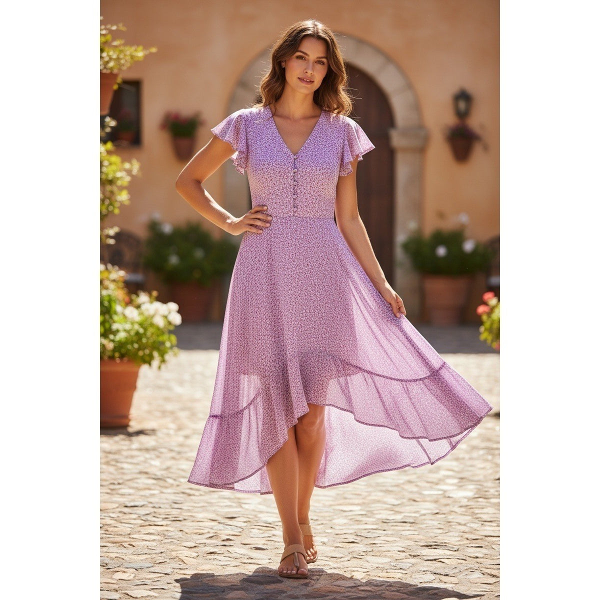 Vince Camuto MSRP $119 - Windswept Wonder Violet Blush Leopard Midi Dress XS