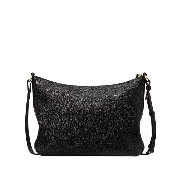 Kate Spade KP337 Black Pebbled Leather Crossbody Bag Gold Hardware New