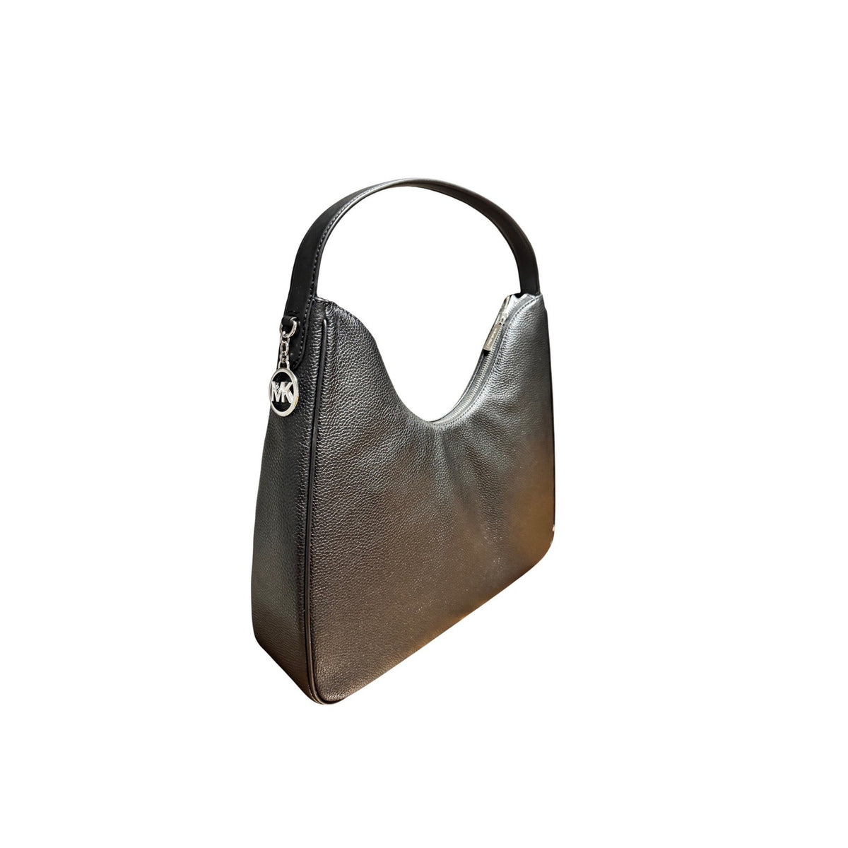 Michael Kors Nayla Large Hobo Bag Black Pebbled Leather Shoulder 35F5S5ZL6L