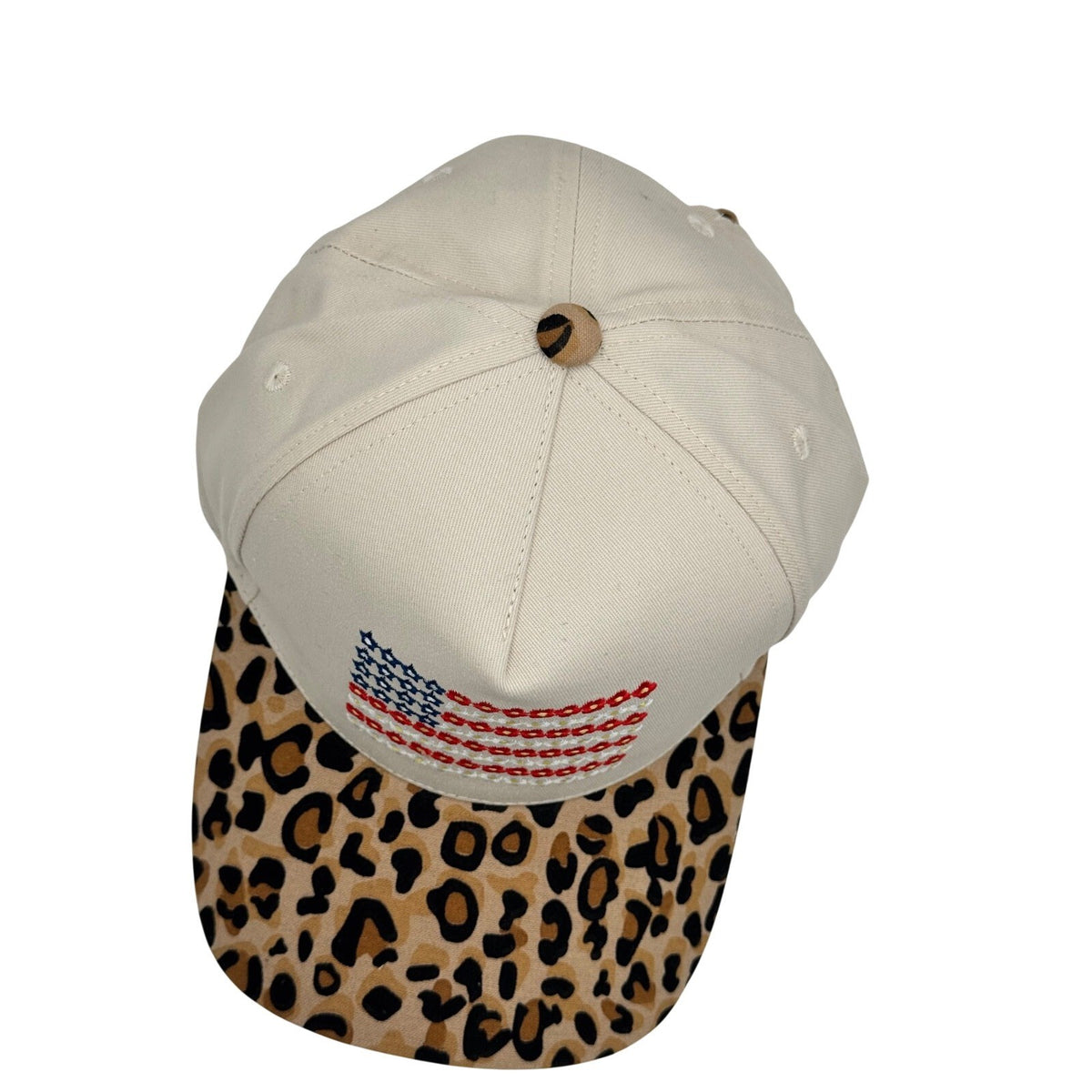 One Size - Zenana Hat USA Flag Beige/Leopard
