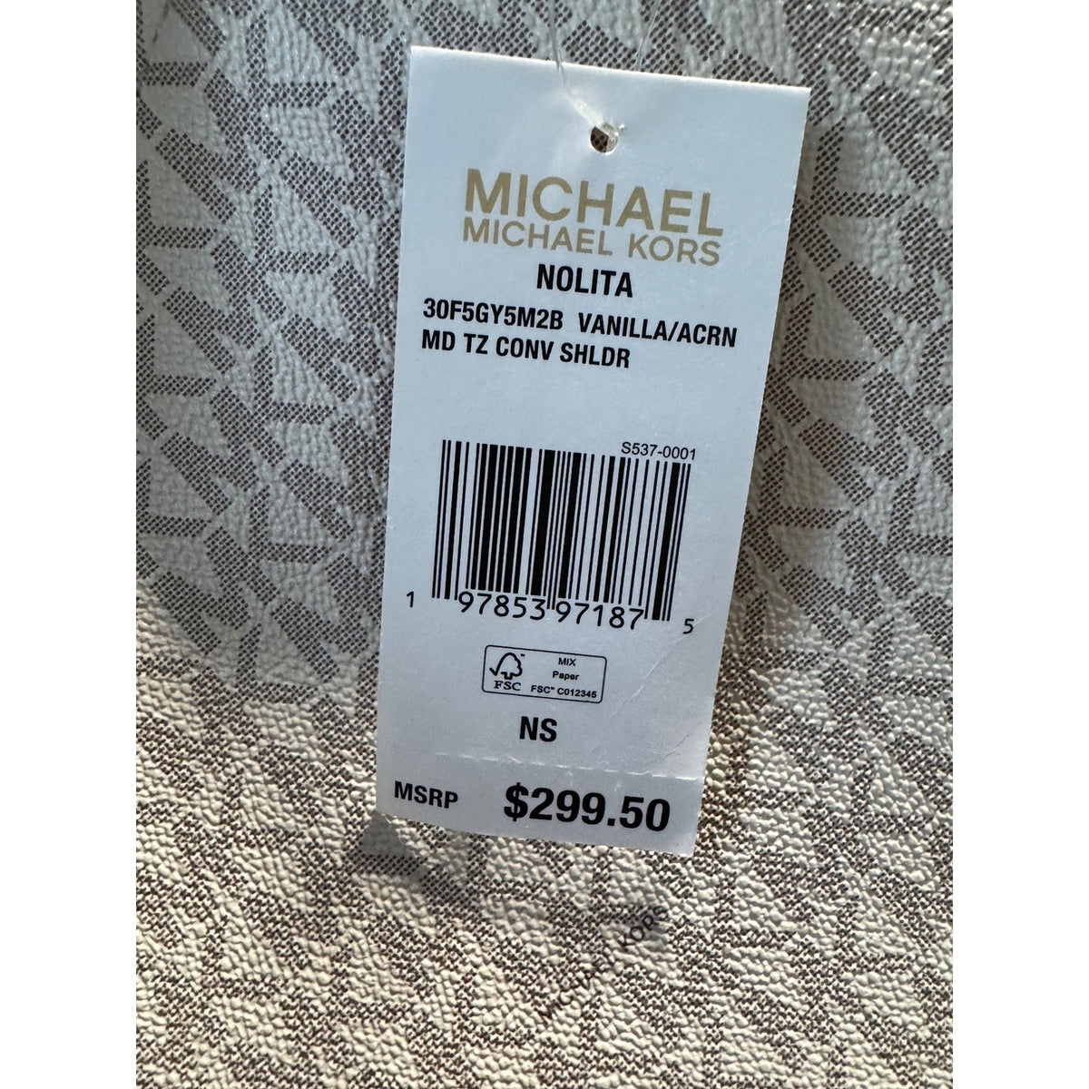 Michael Kors Jet Set Medium Logo Shoulder Bag Vanilla Luggage Leather Hobo