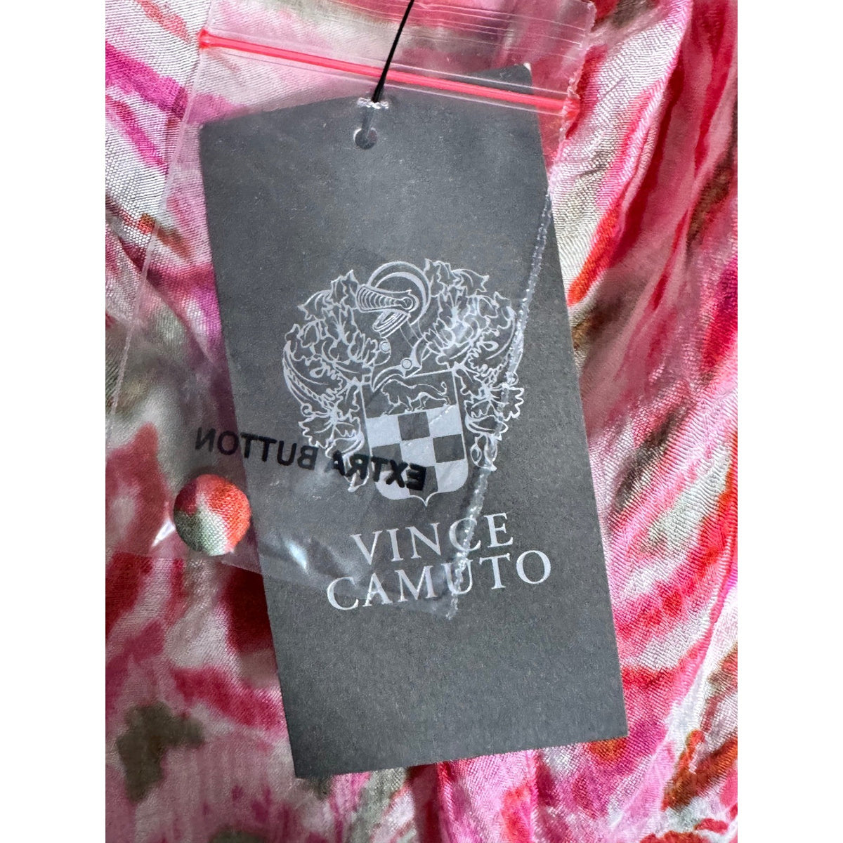 Vince Camuto Fresh Tropics Off Shoulder Tie Hem Blouse Pink Paisley 91325116 XS