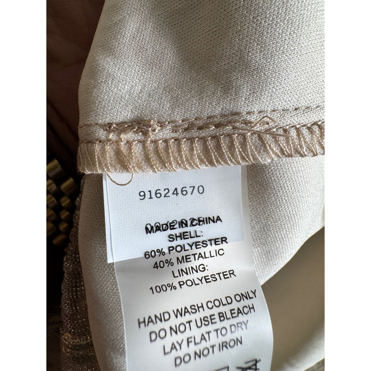 Vince Camuto Twinkle & Glow Gold Metallic Leaf Sleeveless Top XS 91624670