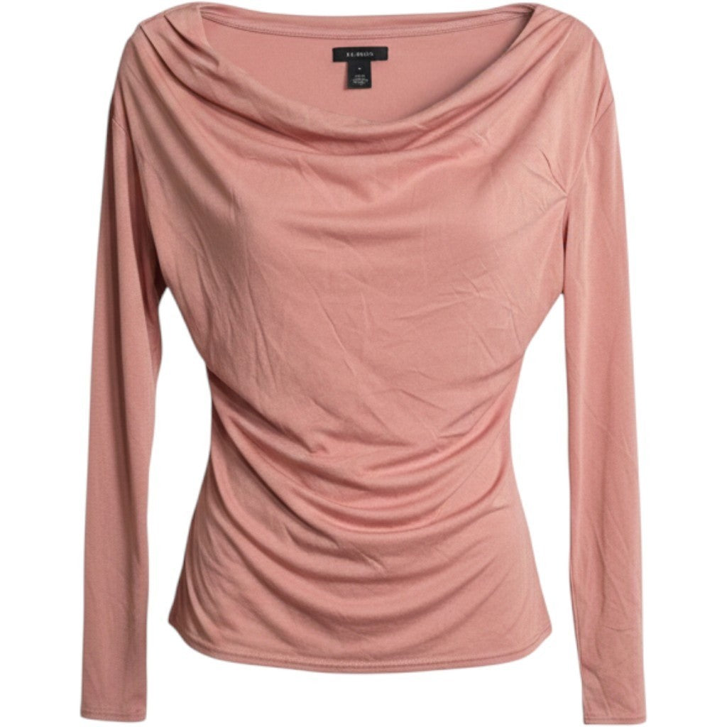 Halogen Womens Rose Pink Cowl Neck Ruched Long Sleeve Top Size M NEW
