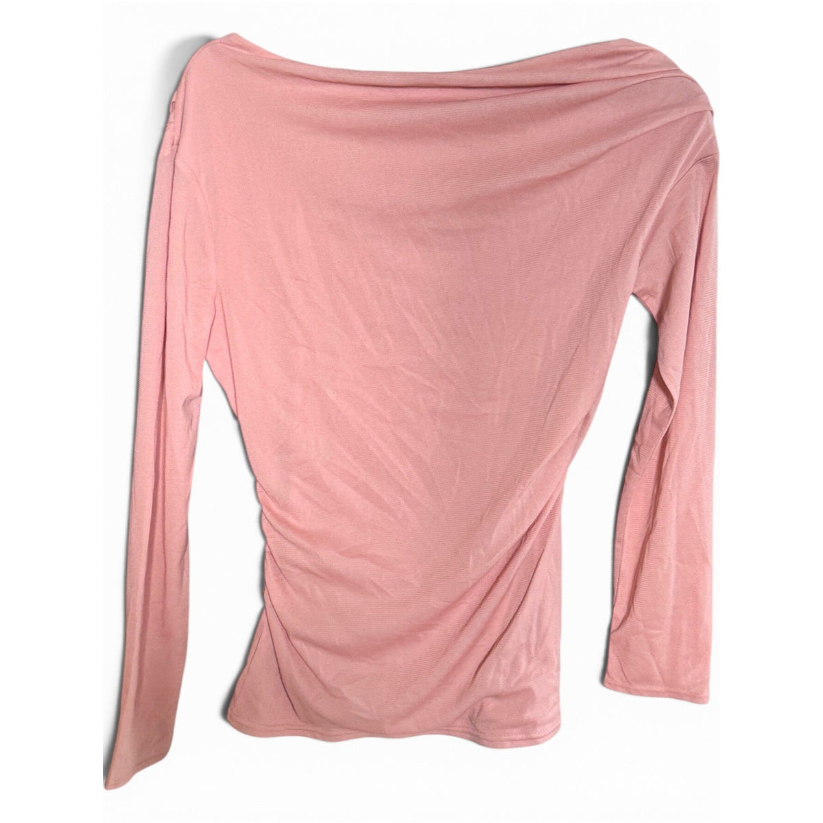Halogen Womens Rose Pink Cowl Neck Ruched Long Sleeve Top Size M NEW