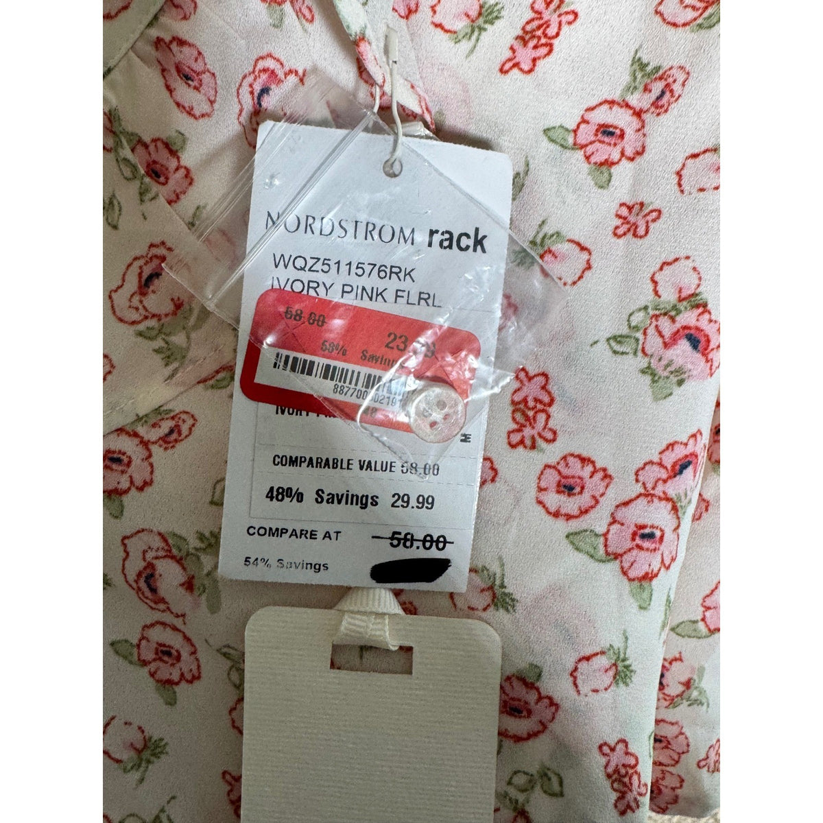Pleione Womens Ruffle V-Neck Floral Blouse Ivory Pink Rose WQZ511576RK M