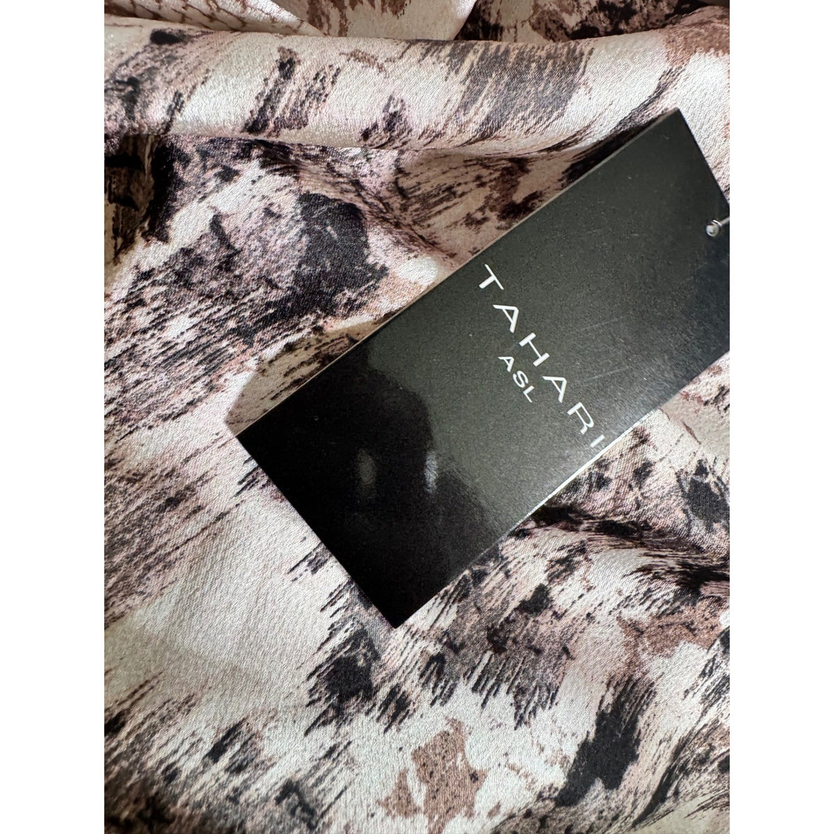 Tahari ASL Mocha Snake Satin Cowl Neck Camisole Tank Top TKM880 M