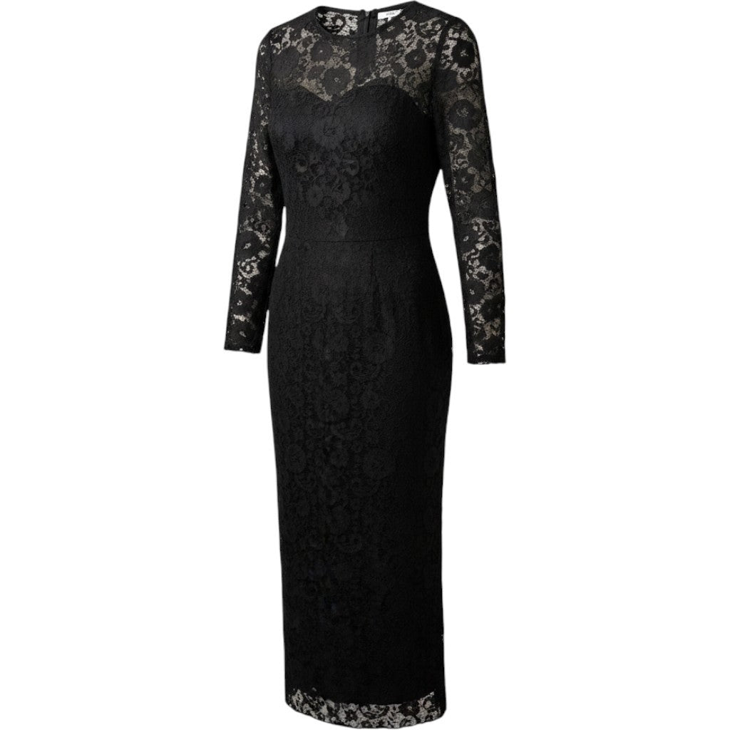 Vince Camuto Confetti Ready Black Lace Mock Neck Maxi Dress 91524728 Small