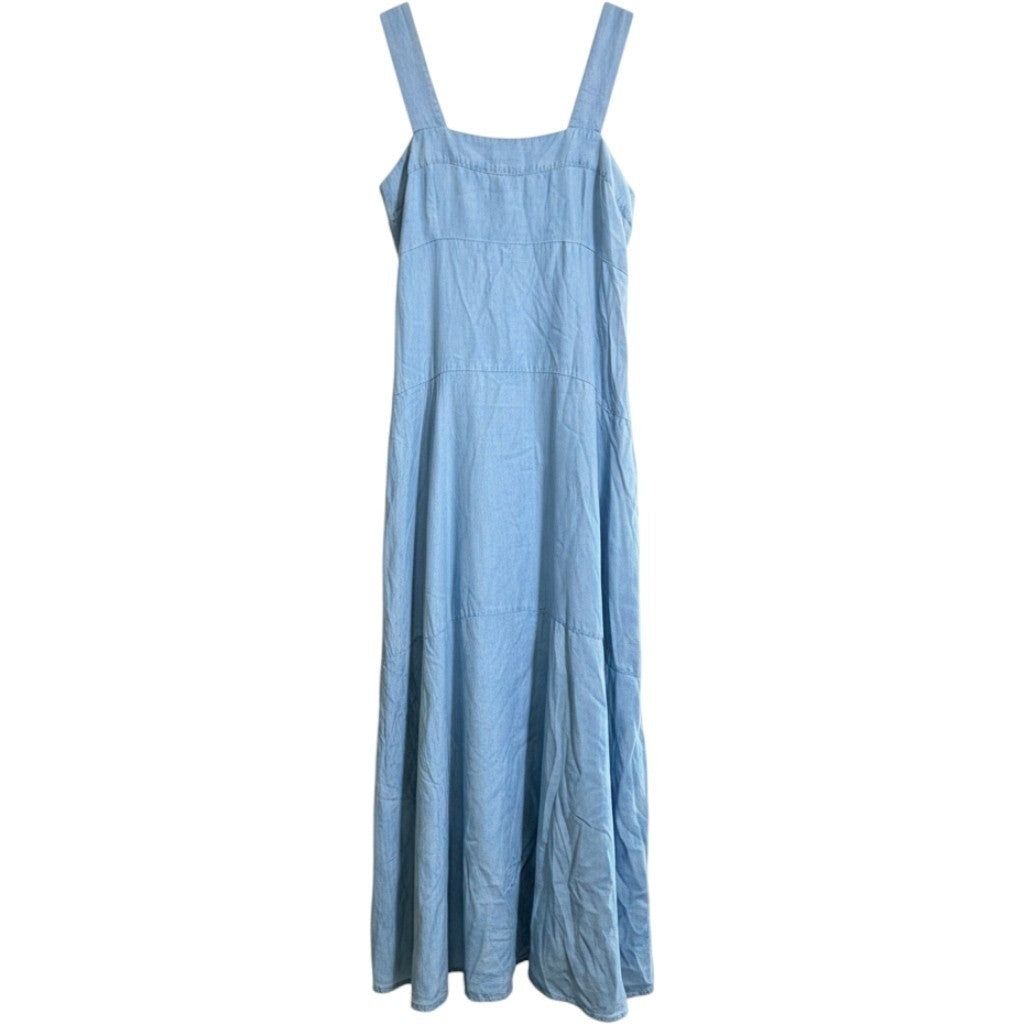 Vince Camuto Blue Tencel Denim Midi Dress Sleeveless Smocked Back XS