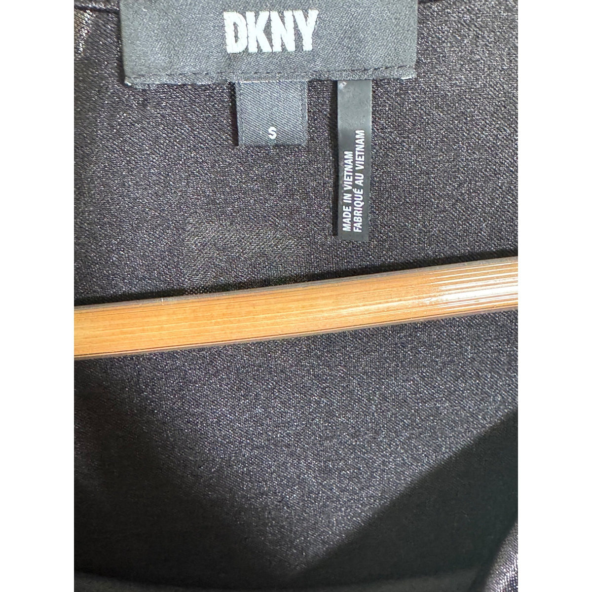 DKNY Womens Cowl Neck Sleeveless Metallic Shimmer Tank Top Charcoal Grey S