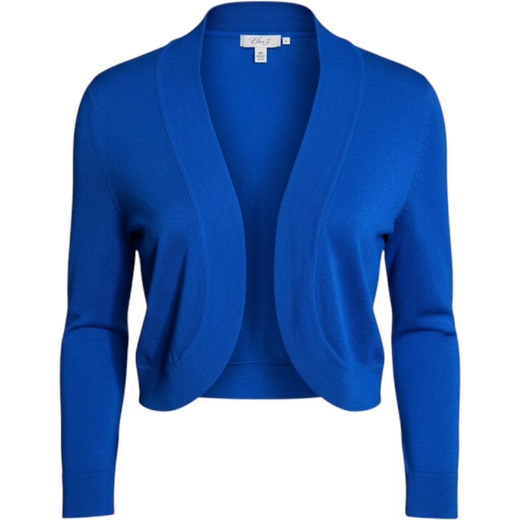 Eliza J Womens Royal Blue Cropped Shrug Cardigan Bolero Sweater Size S Small