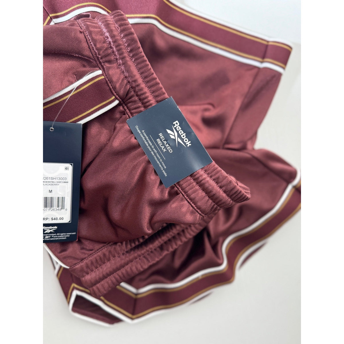 Reebok Womens Relaxed Basketball Shorts Blackberry Burgundy Satin RVW261SH13003