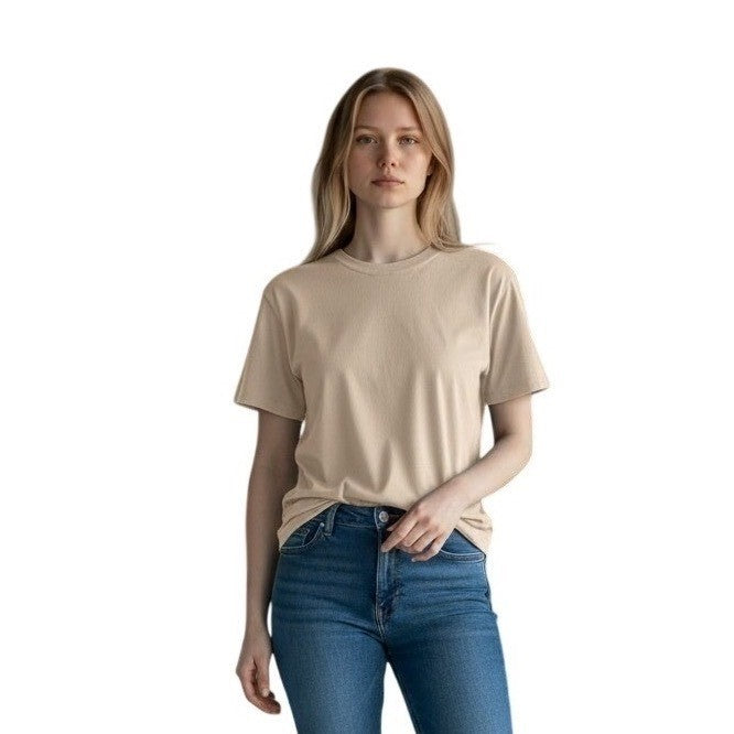 Hugo Boss Women C_Esima Ribbed Jersey T-Shirt Open Beige Cutout Back XL 50538871